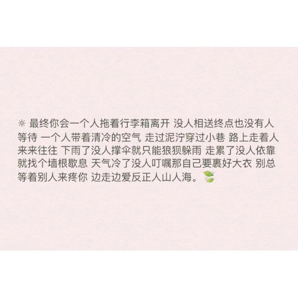 最终你会一个人拖着行李箱离开