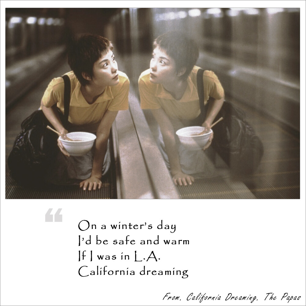 _California dreaming. The Papas 加州是不是永远阳光明媚 ❤ 音乐里的句子 插画 卡片 文艺壁纸