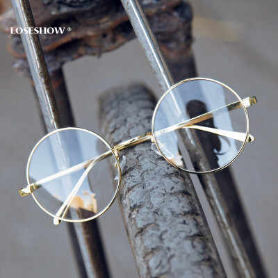 超细复古圆框眼镜架 韩国潮人男女款圆形眼镜框 装饰眼睛框架文艺