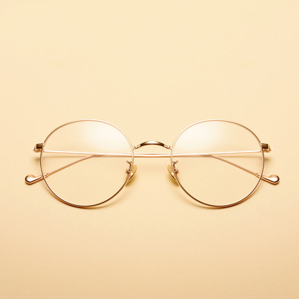 复古眼镜框女 金丝眼镜细边文艺圆框配近视眼镜架眼睛框男潮圆形