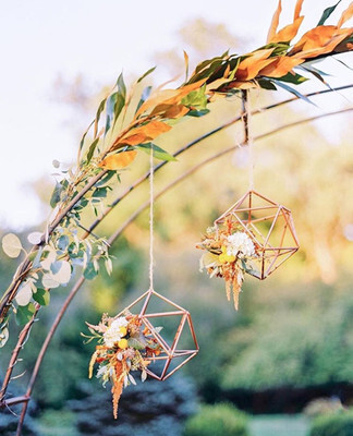海外森林系婚礼创意花架空气凤梨铜架几何花器植物装饰DIY吊饰B58