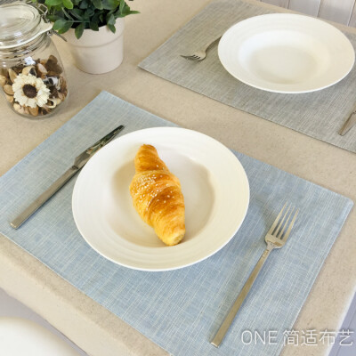 日式棉麻餐垫素色简约双层加厚餐桌垫西餐垫美食拍摄背景餐布