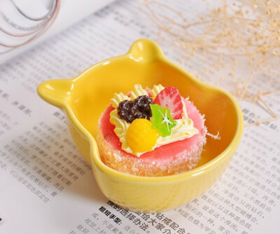 出口陶瓷餐具可爱小熊儿童布丁碗酱料醋碟蛋糕烘培模具甜品碗烤碗