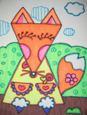 儿童画～小狐狸