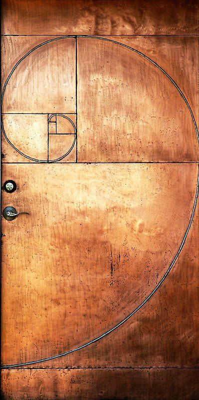 Fibonacci Door. Great design work . . . this will keep people guessing its symbology.: