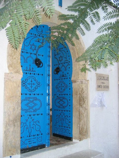 Turquoise open #door to Africa | Sidi Bou Said. Al Marsa, Aryanah, Tunisia: