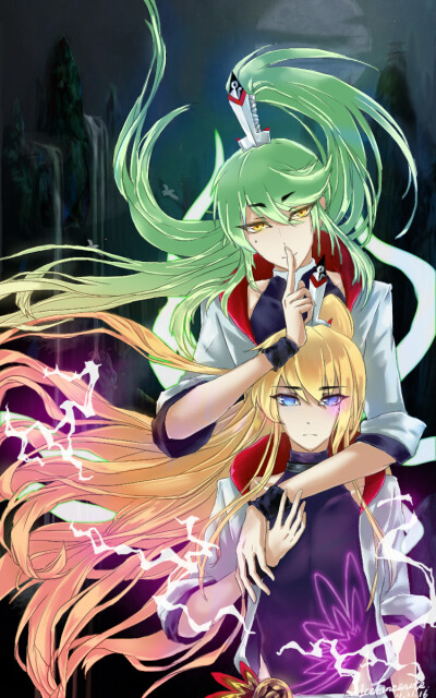 @Ice_Tanzanite：好久不动手也来凑个热闹， 给触手变态头上一片绿大师兄的生贺，入教的瞬间 @蜀山派玄铭宗最攻大师兄东方芜穹 @穹胜穹主页 #我家大师兄脑子有坑# #穹胜# ￼