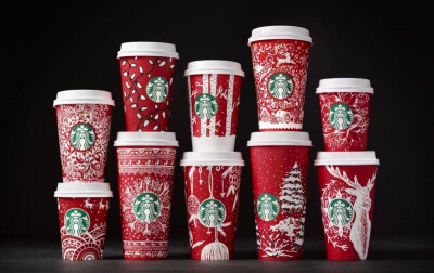 星巴克圣诞红杯季 圣诞节限定系列十款插画杯「Starbucks Red Holiday Cups」