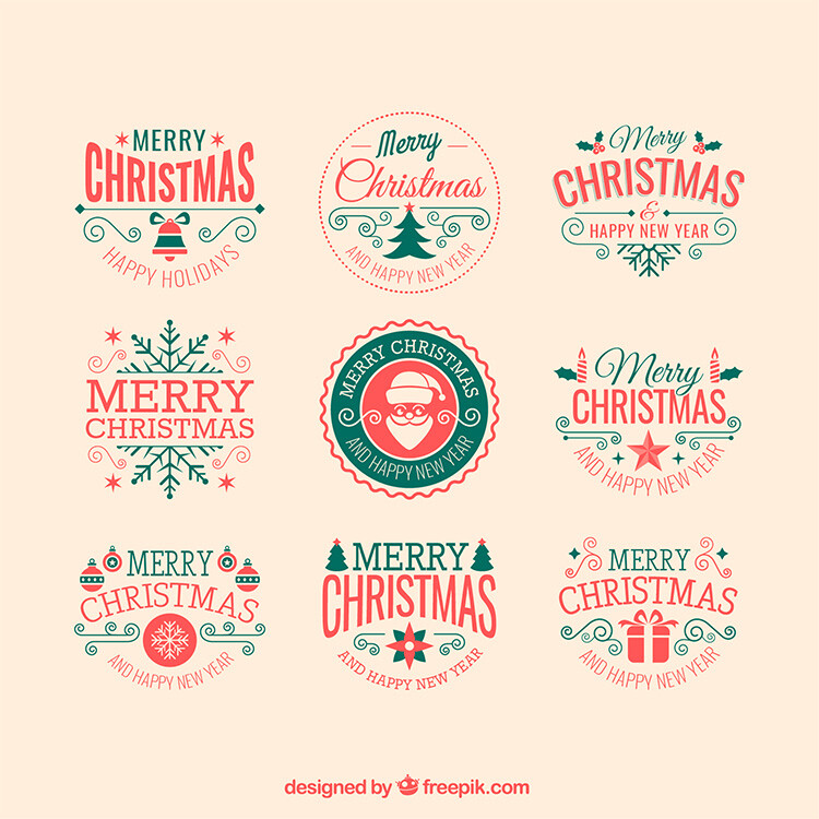 圣诞节logo标志 设计素材 促销平面广告设计素材AI适量源文件