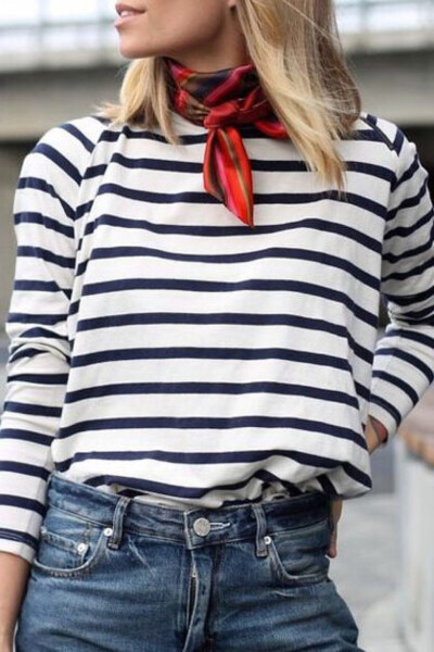 Parisian chic stripe & colorful silk 