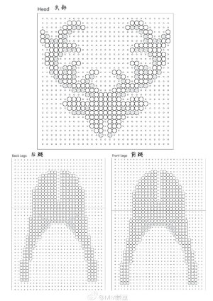 #我爱拼豆#据说看到白鹿是非常非常非常幸运的，我们这辈子要看到也是难了，有了拼豆，可以请一尊回家，用M豆的话，大小豆都能做，大豆做可能效果更震撼，而且大豆有花豆，小豆的画可以像图2，用很浅的灰色替代花豆，做个立体白鹿放家里吧~
