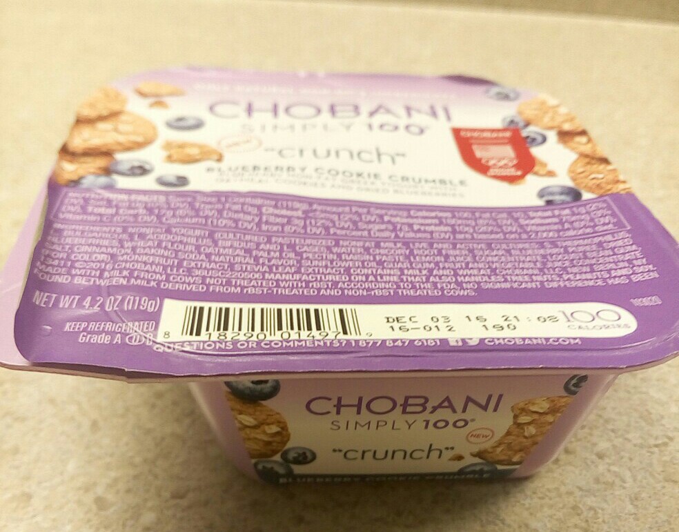 CHOBANI simply100 蓝莓曲奇碎屑希腊酸奶