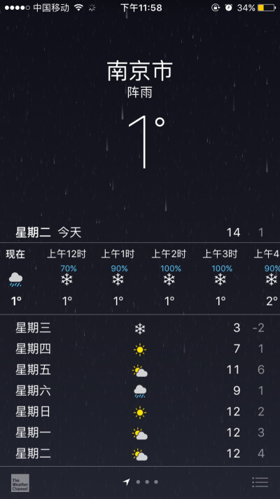 明天南京的第一场雪