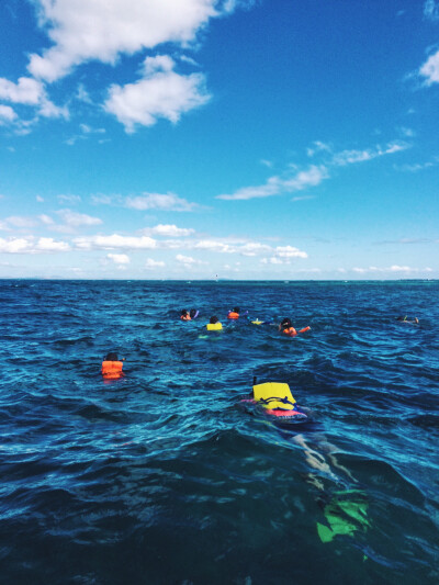 Tivua island 浮潜 看珊瑚礁和热带鱼海星 后悔没带摄影工具潜水 下海前拍一张