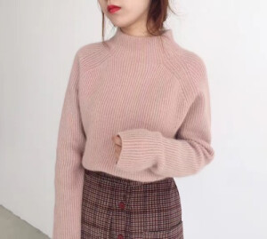 代购
            2016韩国代购秋冬新品藕粉色羊绒毛衣女套头长袖针织上衣限时折扣