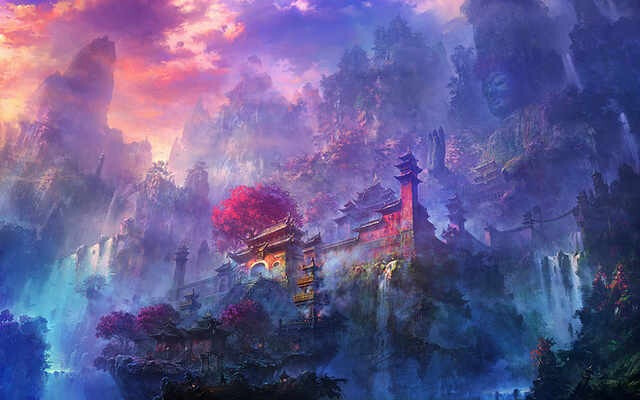 古风插画、风景、人物、手绘、水彩、水墨画，涂鸦、唯美、意境、背景壁纸。
