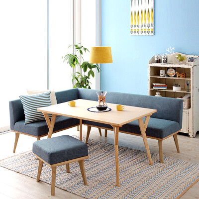 一家一匠日式布艺沙发多人客厅组合转角咖啡厅网咖小沙发凳1526A