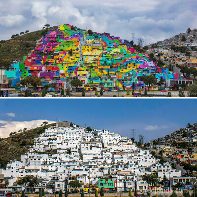 街头艺术是如何改变我们的城市的～（via：boredpanda.com/before-after-street-art-boring-wall-transformation）