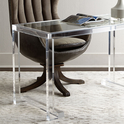 【亚克力透明书桌】亚克力透明玻璃材质，打造如水晶般质感，展现低调的华丽；时尚的家居氛围，就从一个完美的书桌开始吧~￥3781