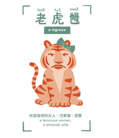 【图解广东话】据说猫是老虎的师傅，教会了老虎捕猎。但是猫为了保全自己，留了一手，没有教老虎上树，怕教会徒弟饿死师傅，那究竟跟虎有关的广东话有哪些呢？（图：阿涂）