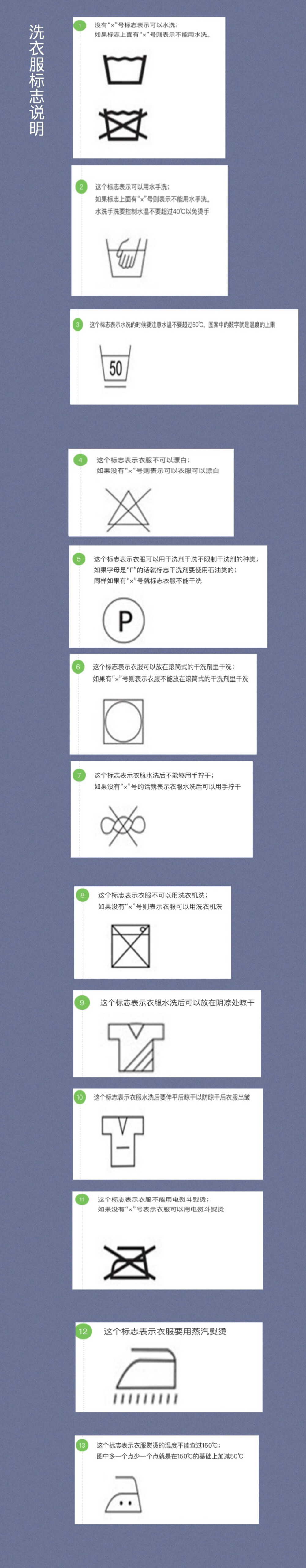 洗衣服标志说明