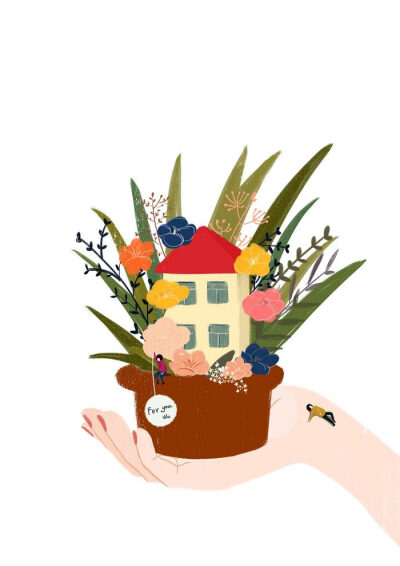 《安静》~ 生活 场景 手绘 插画家园_安娜武原创插画