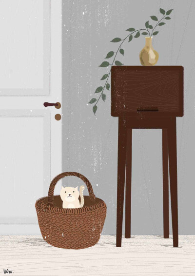 《安静》~ 生活 场景 手绘 插画家园_安娜武原创插画