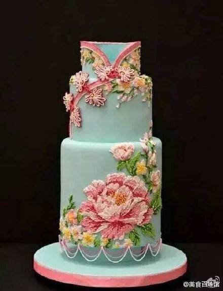 偏古风的婚礼美美哒蛋糕旗袍