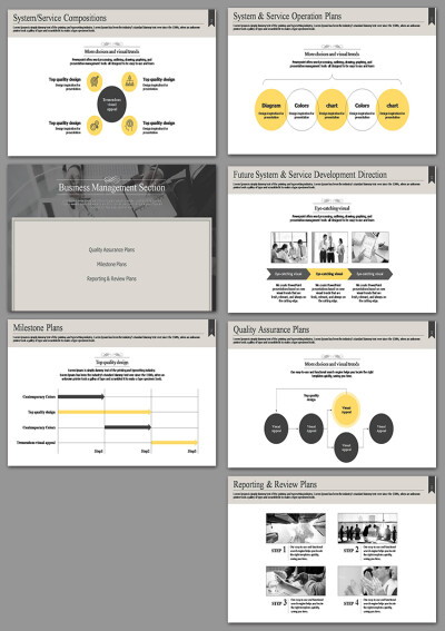 PPT001现代经典PPT 简洁黑白经典商务PPT模板 商业策划书