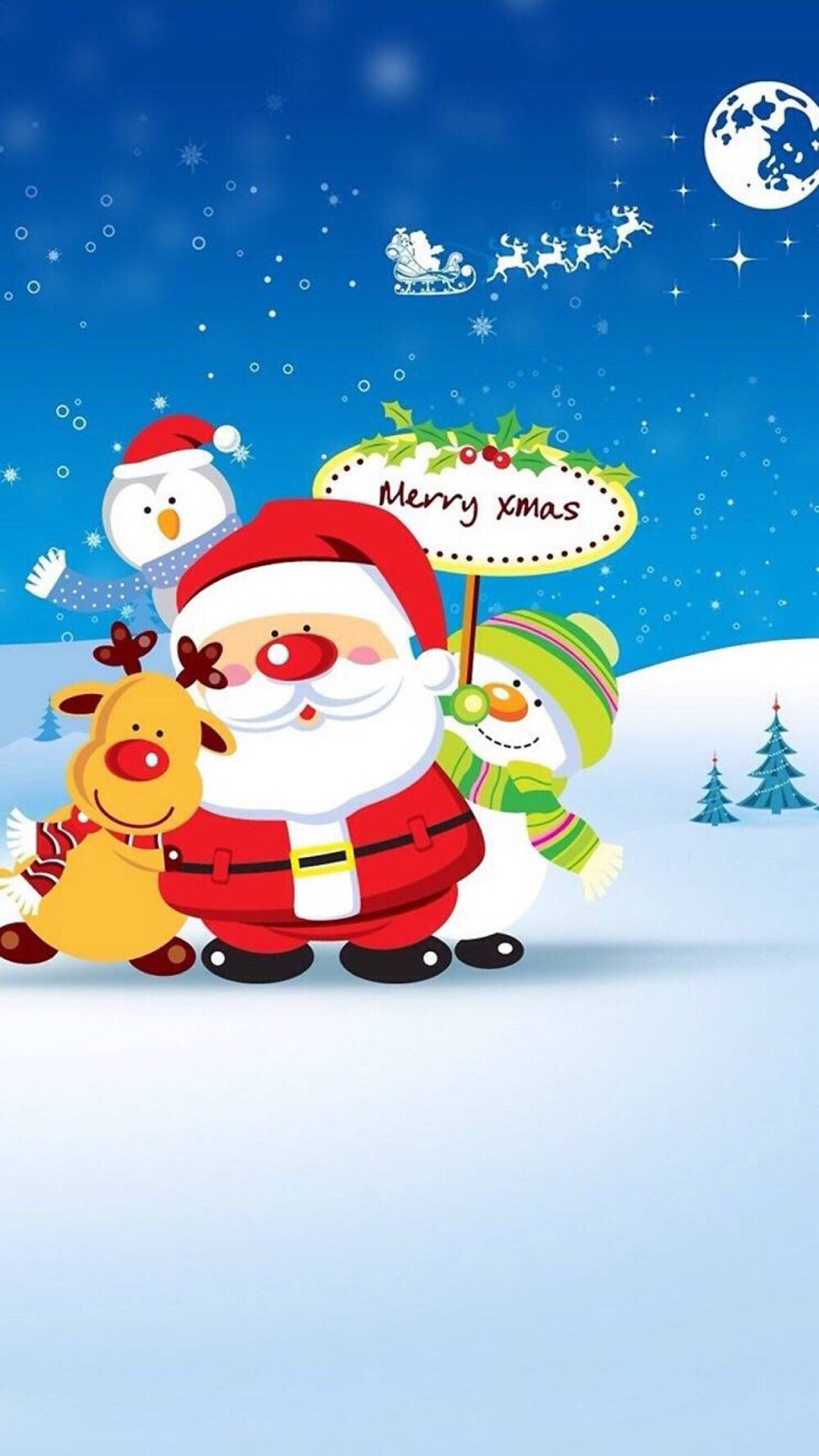 merry christmas 圣诞节 装扮 圣诞老人 雪人 麋鹿 雪橇 圣诞树 圣诞