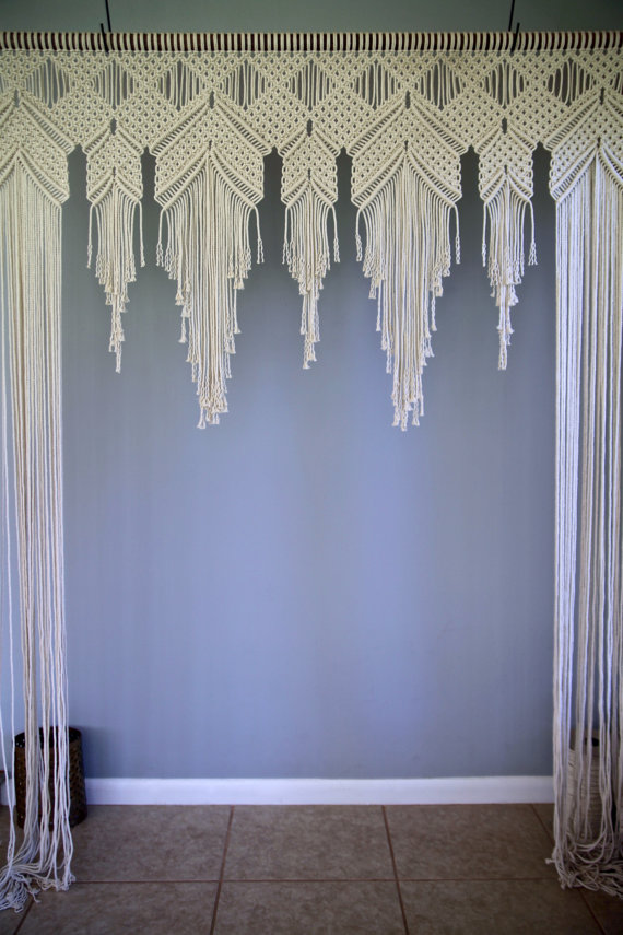 NEW Macrame Wedding Arch 6' x 8' Natural White by BermudaDream