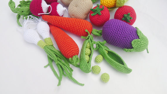 Crochet play food set 36 pcs Crochet by RainbowHappiness on Etsy