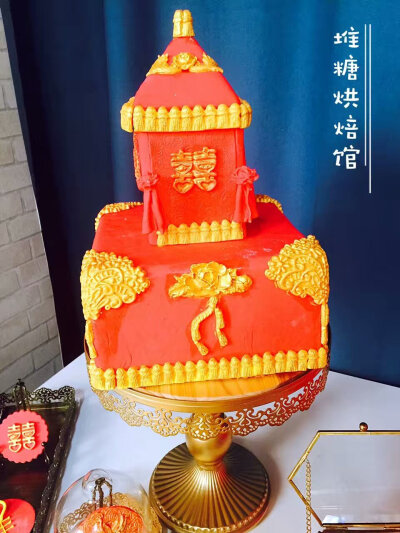 中式婚礼蛋糕，花轿
