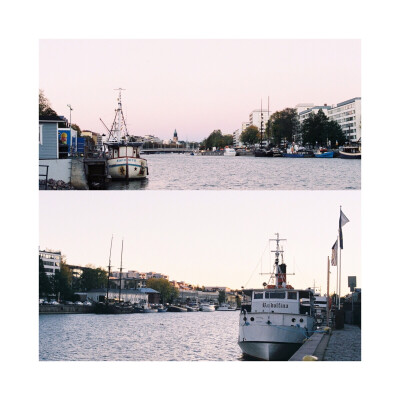｛小蝙北欧游胶片随拍｝芬兰·图尔库 渐变色的天 安静的港口边