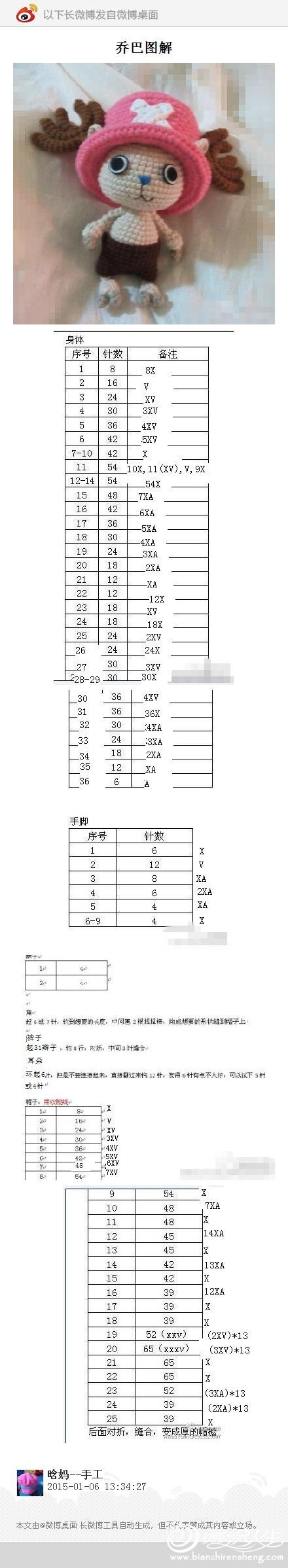 乔巴钩针图解