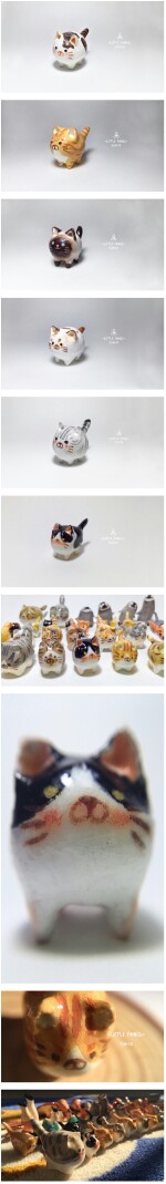 黏土作品展 软陶小猫咪 黏土动物 卡哇伊 (*^▽^*) 