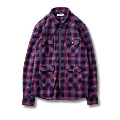 BORSCHT FLANNEL ZIP-UP SHIRT 法兰绒磨毛拉绒格纹拉链方领衬衫