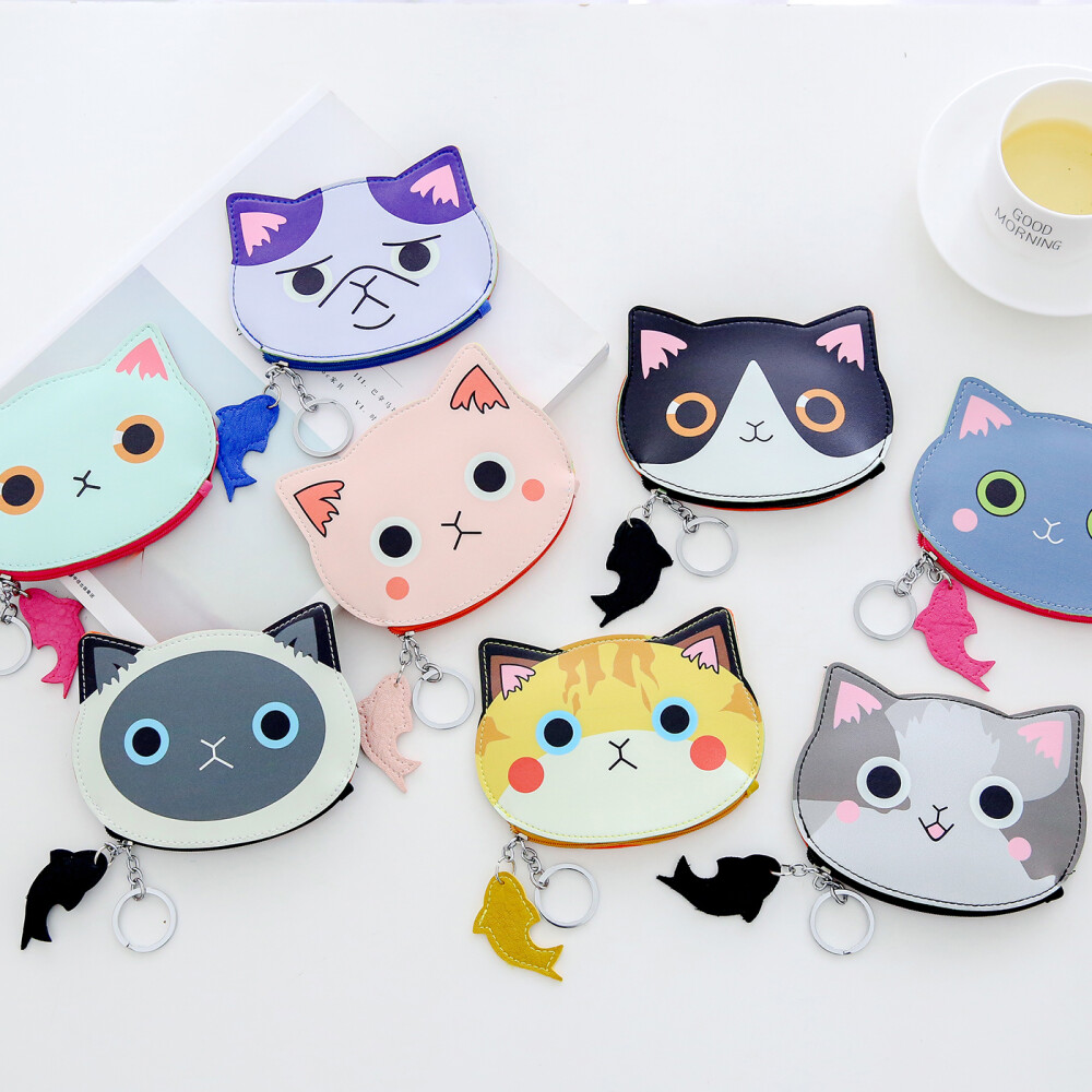 韩国创意可爱猫咪零钱包 韩版简约女学生儿童迷你硬币钥匙手拿包