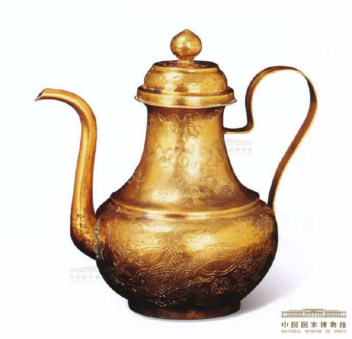 明代龙凤纹金执壶