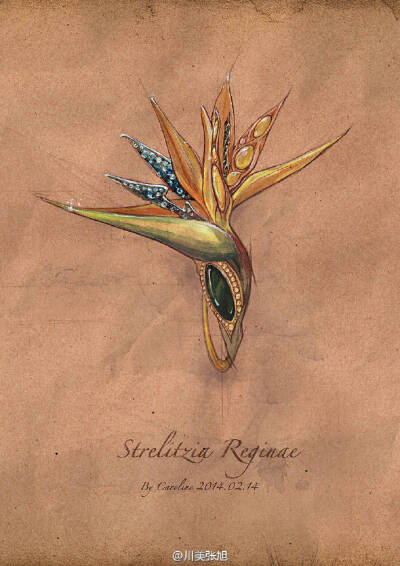 珠宝设计手绘草图 by Caroline