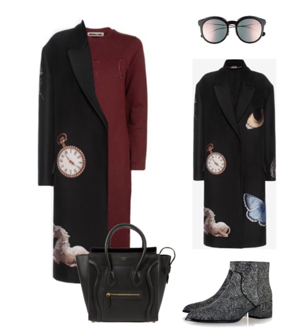 Alexander Mcqueen coat、dress，Senso Isla boot，Celinè tote，Dior sunglasses#2016