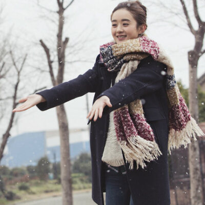 围巾女冬季保暖学生加厚韩版韩国针织毛线围巾冬天百搭年轻人可爱