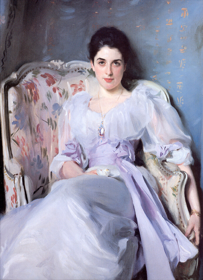 「贵族的肖像画」萨金特（John Singer Sargent,1856-1925）美国肖像画家。生于佛罗伦萨，生平多在意、德、英、法等国度过。曾钻研委拉斯开兹等人的技法。作品多为国际大资产阶级及其家属画的肖像画，技法纯熟；除油画肖像及水彩画外，也为美国波士顿图书馆做装饰画。