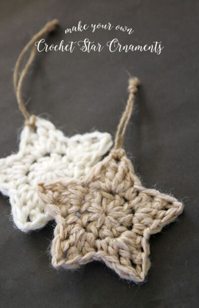 simple crochet star Christmas ornaments - free pattern: