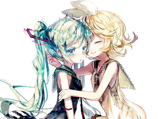 P站 二次元 插画 少女 头像 原创 初音未来 镜音铃 VOCALOI 画师：セシル◇タイト id=60192770