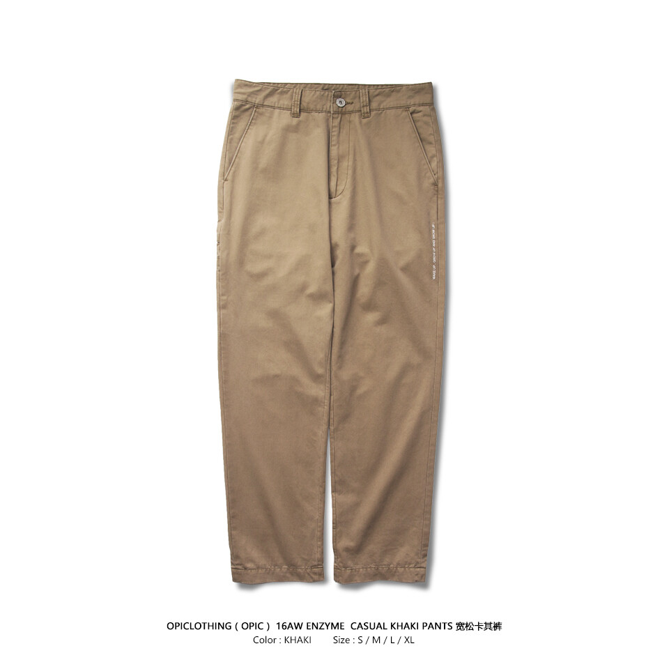 OPIC 16AW ENZYME CASUAL KHAKI PANTS 宽松卡其裤