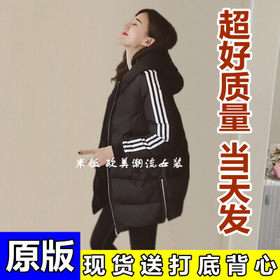 2016冬季新款韩版宽松加厚面包棉服连帽棉衣外套女装中长款棉袄潮