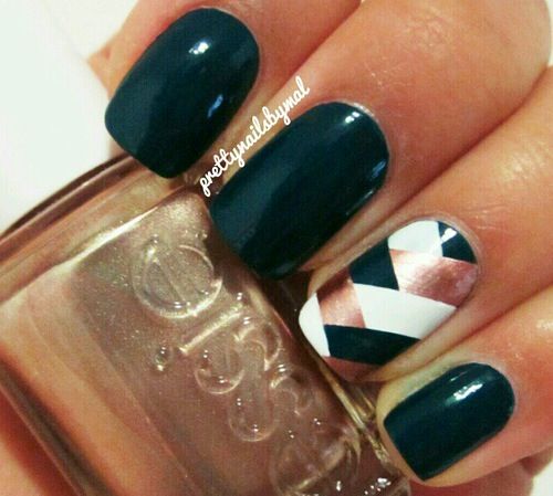 Grad nails? Except of the green stripe put some bling. Emerald green, accent scaly nail: