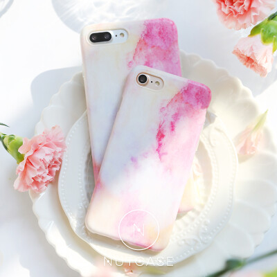 NUTCASE粉色水彩大理石iphone7手机壳苹果7plus女生保护套