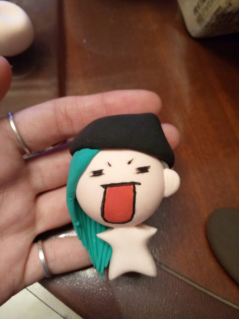 自己做的q版超轻粘土娃娃